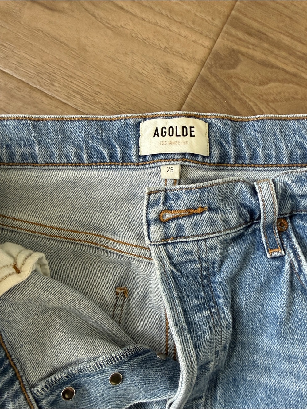 Agolde Riley Long High Rise Straight Quiver - Picture 2 of 5